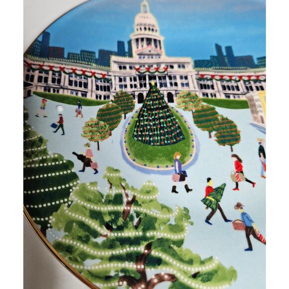Anthropologie Holiday in the City Austin 2024 4 Piece Set Mug Glass 2 Plates - Picture 3 of 11